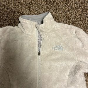 North Face cream fleece jacket, size medium womens